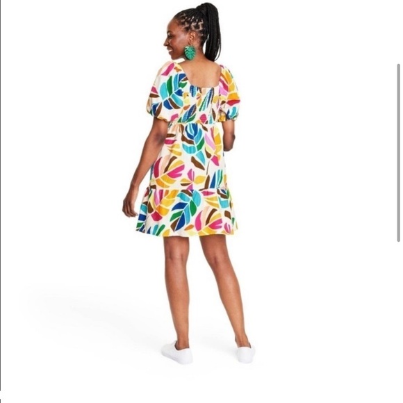 Women's Botanical Print Puff Sleeve Mini
Dress - Tabitha Brown - Picture 6 of 7